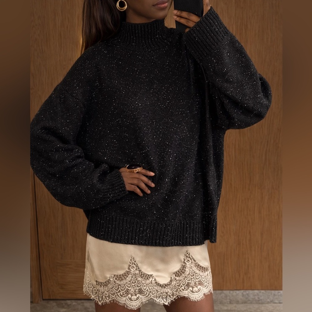 Black & Gold Knit Sparkle sweater